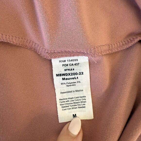 Mother Bee NWT Medium Dusty Pink Mauve Maternity Knee Length Jersey Knit Dress - Picture 11 of 14